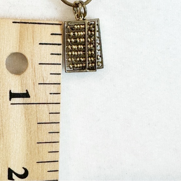 Bronze Abacus Pendant Italy 925 Necklace Vintage - Picture 11 of 13